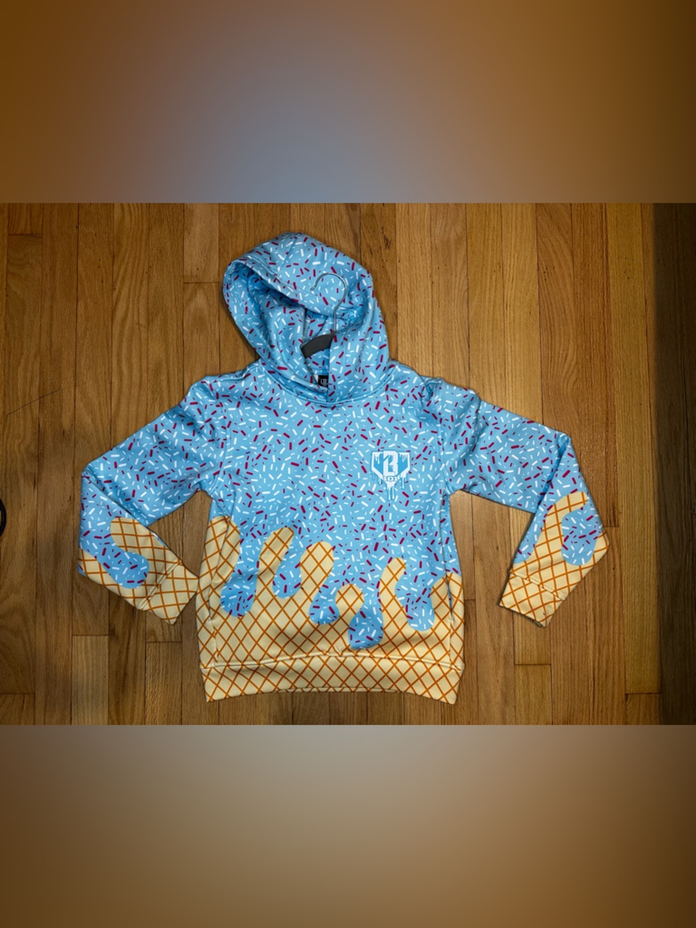B101 Blue Sprinkle Ice Cream Hoodie - Cotton Candy